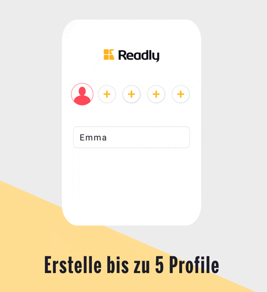 Readly App bis zu 5 Profile erstellen