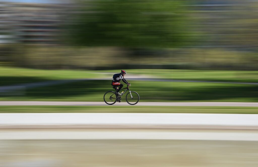 Radfahrer während Detox Kur